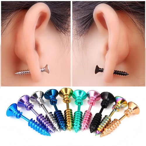 1-10 Pairs Man Womans Stud Earrings Goth Punk Stainless steel Earrings Sets Piercings  Jewelry Accessories Cool Things for Gifts