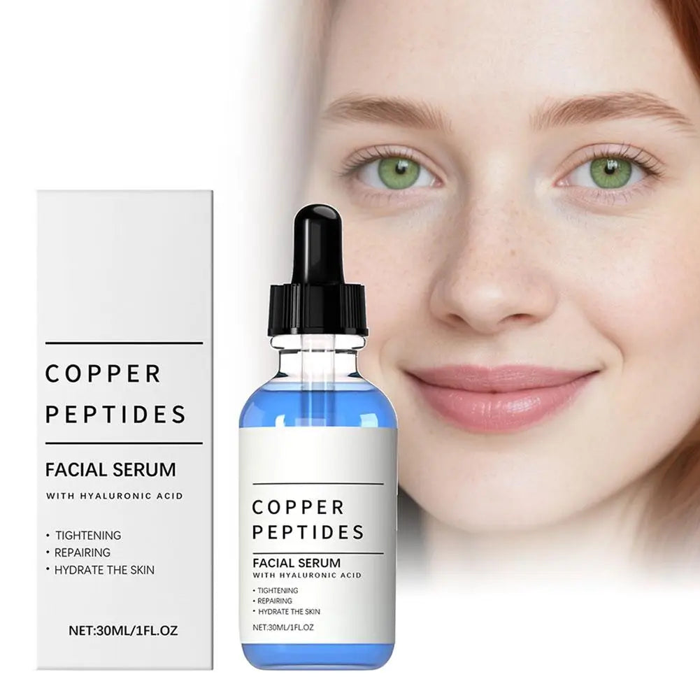 30ml Hyaluronic Acid Gentle Care Facial Serum Tightening Repairing Hydrating Skin Whitening Copper Peptides Moisturizing Essence