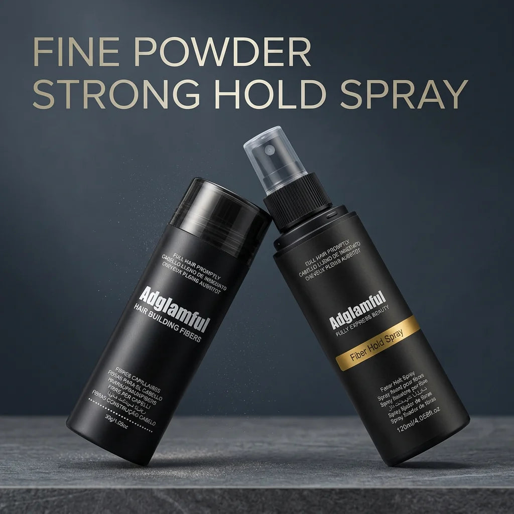 30g Hair Building Fibers & 120ml Fiber Hold Spray Set Instant Natural Hair Concealer for Men Women