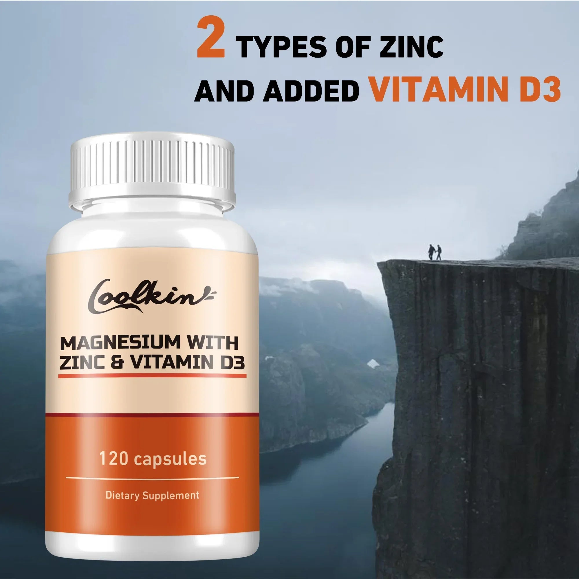 Magnesium with Zinc & Vitamin D3 - Aids Sleep, Bone, Heart & Immune Support, Improves Bone and Muscle Strength - 120 Capsules