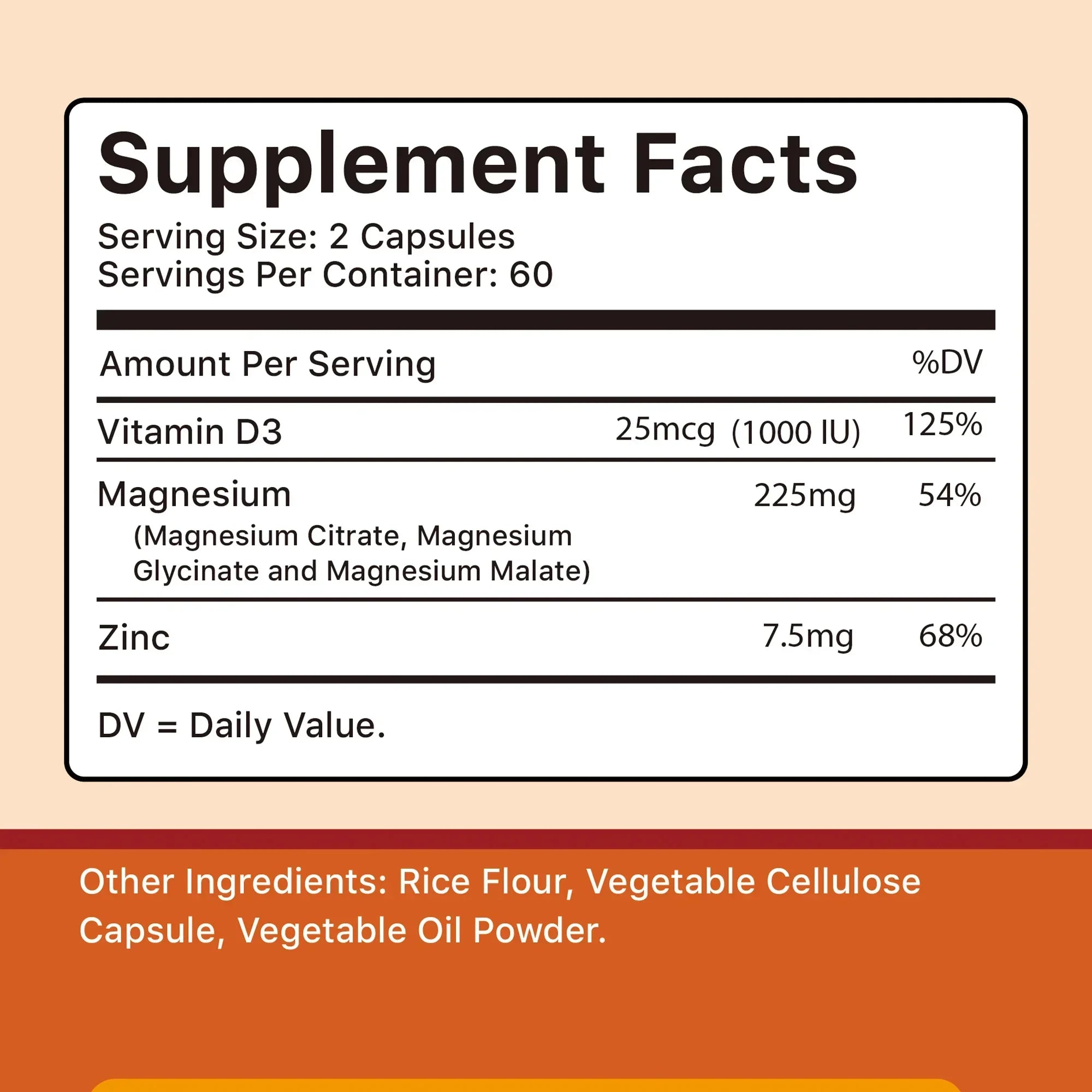 Magnesium with Zinc & Vitamin D3 - Aids Sleep, Bone, Heart & Immune Support, Improves Bone and Muscle Strength - 120 Capsules
