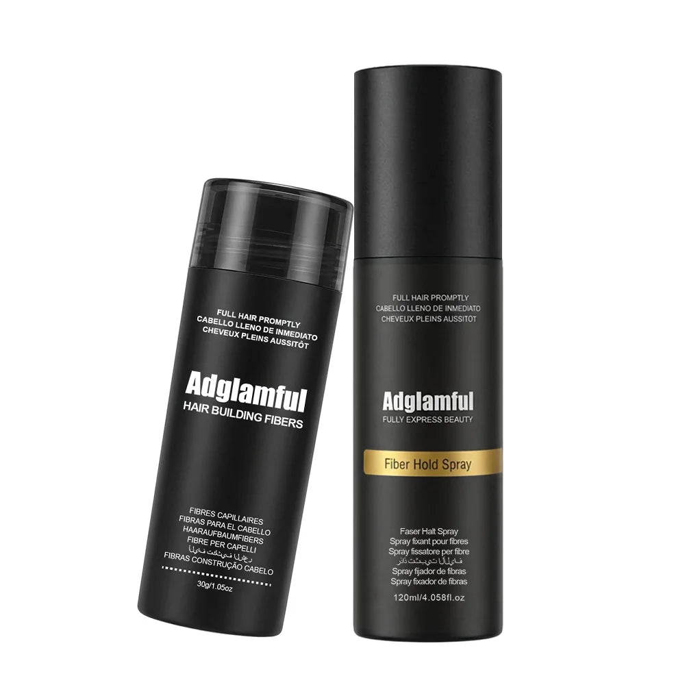 30g Hair Building Fibers & 120ml Fiber Hold Spray Set Instant Natural Hair Concealer for Men Women