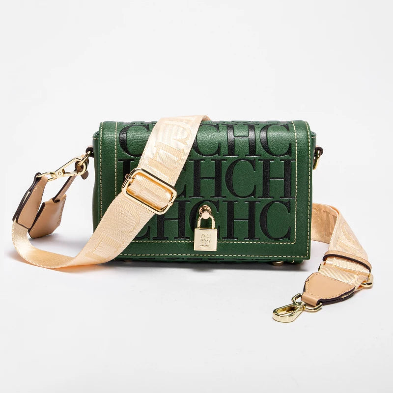 CHCH Fashion Classic Retro Women's New Shoulder Bag Letter PU Material Party Multi functional Crossbody Bag