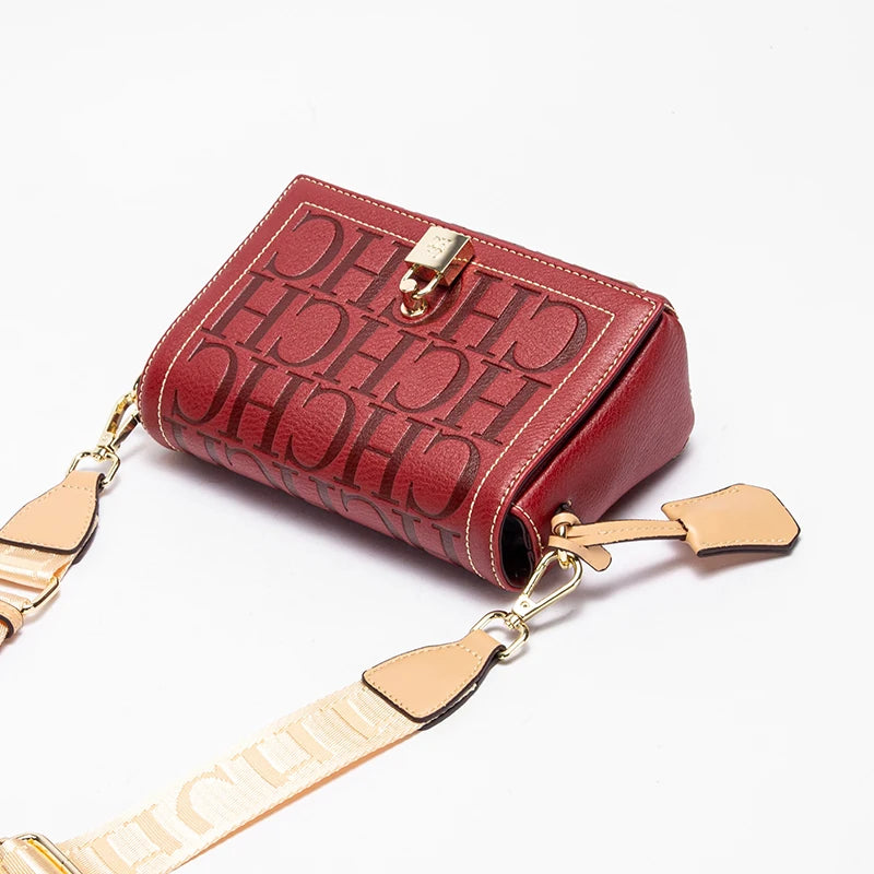 CHCH Fashion Classic Retro Women's New Shoulder Bag Letter PU Material Party Multi functional Crossbody Bag