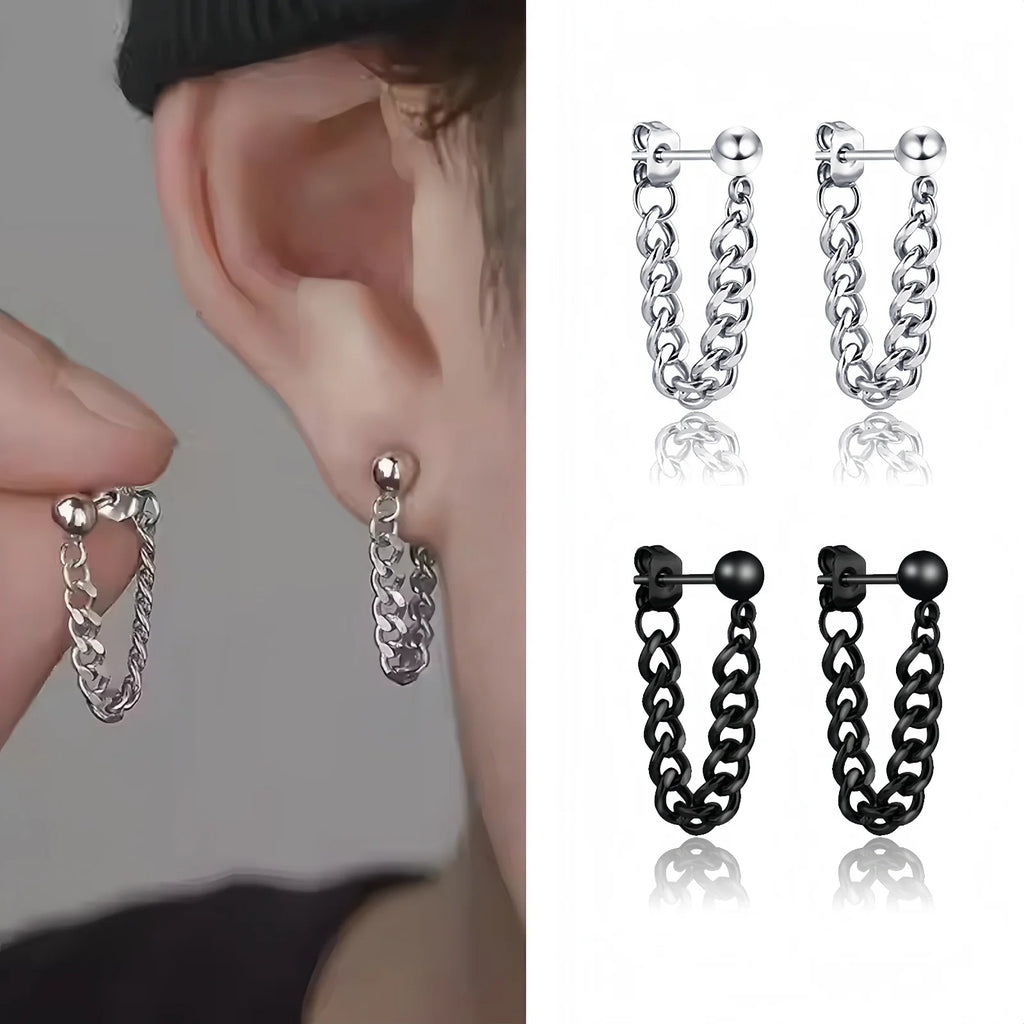1-10 Pairs Man Womans Stud Earrings Goth Punk Stainless steel Earrings Sets Piercings  Jewelry Accessories Cool Things for Gifts