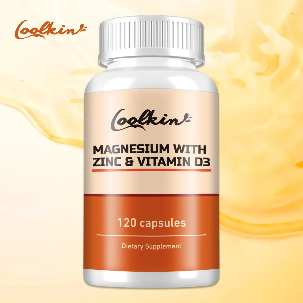 Magnesium with Zinc & Vitamin D3 - Aids Sleep, Bone, Heart & Immune Support, Improves Bone and Muscle Strength - 120 Capsules