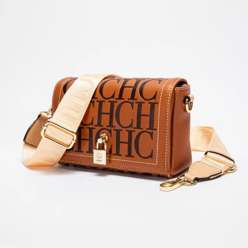 CHCH Fashion Classic Retro Women's New Shoulder Bag Letter PU Material Party Multi functional Crossbody Bag