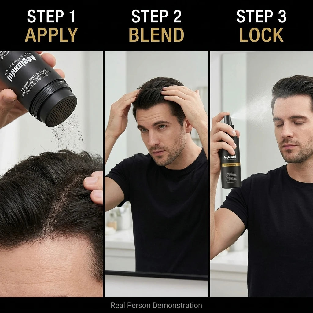 30g Hair Building Fibers & 120ml Fiber Hold Spray Set Instant Natural Hair Concealer for Men Women